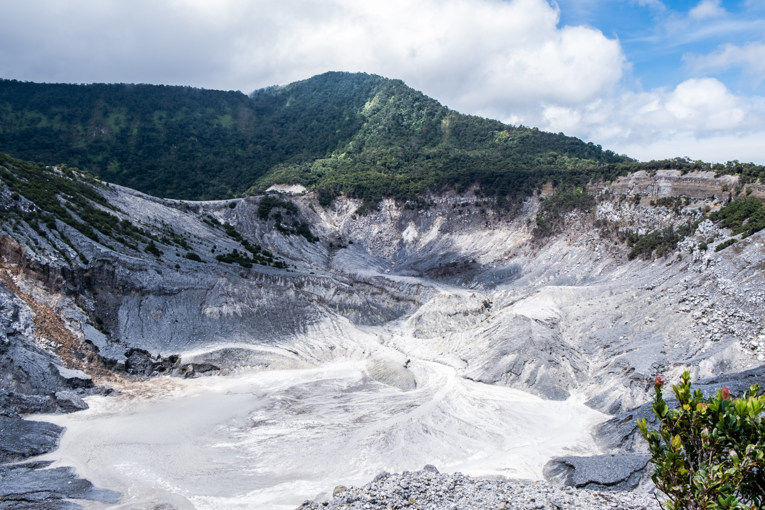 View of Tangkuban Perahu, a stratovolcano 30 km north of the cit