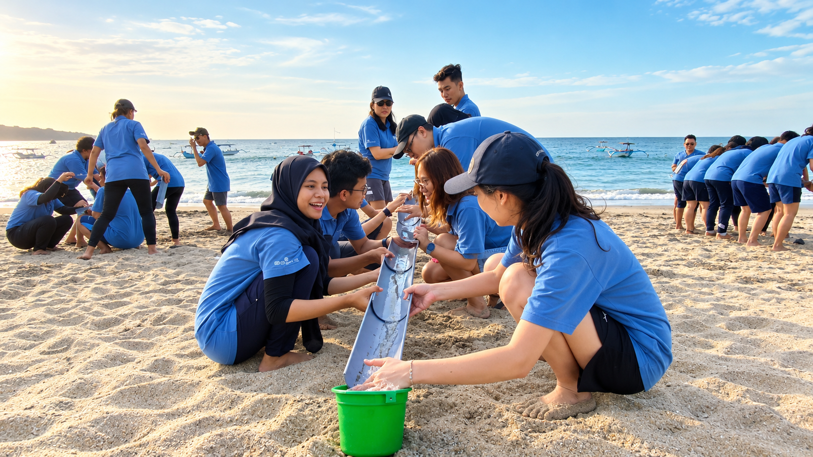 Teamwork by the Shoreline